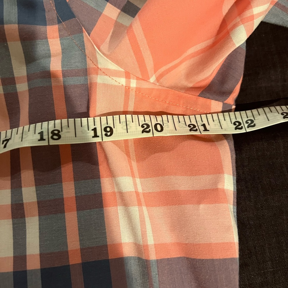 Chaps women’s L Pink blue Plaid Button-Up Shirt - Picture 5 of 9